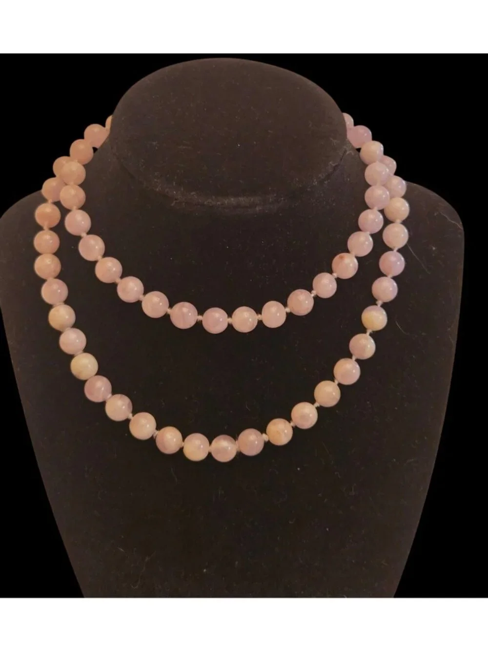 Lavender Quartz Beaded Necklace‎ With Natural Polished Stones